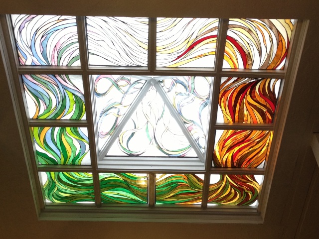The beautiful skylight above the worship room: I can imagine spirits passing through in either direction.